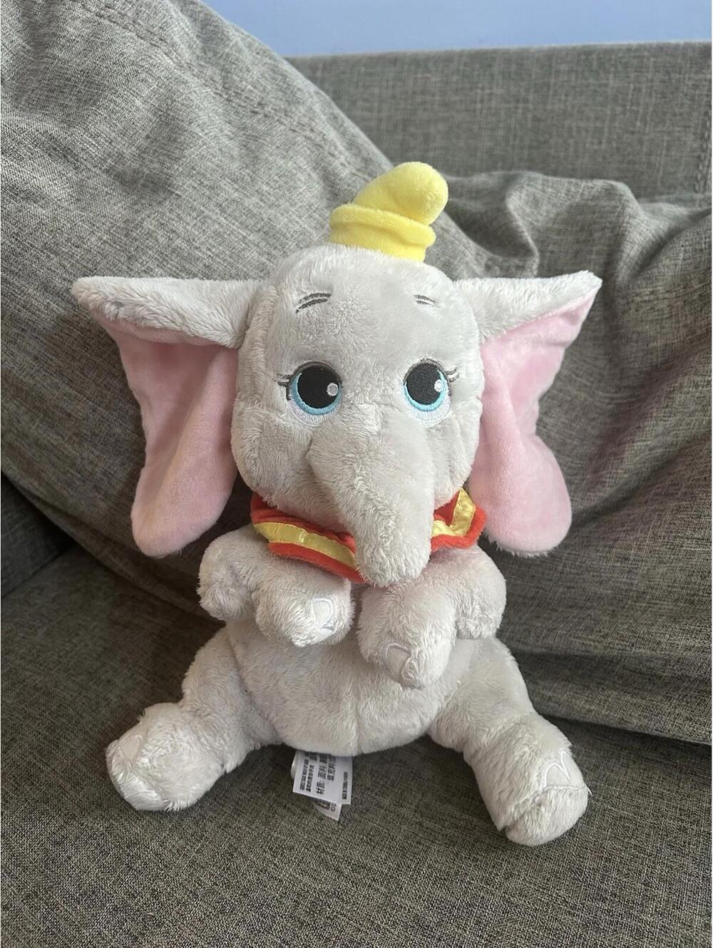 Disney Parks Dumbo Elephant 11” Plush Soft & Cute Big Pink Ears Tiny Yellow Hat